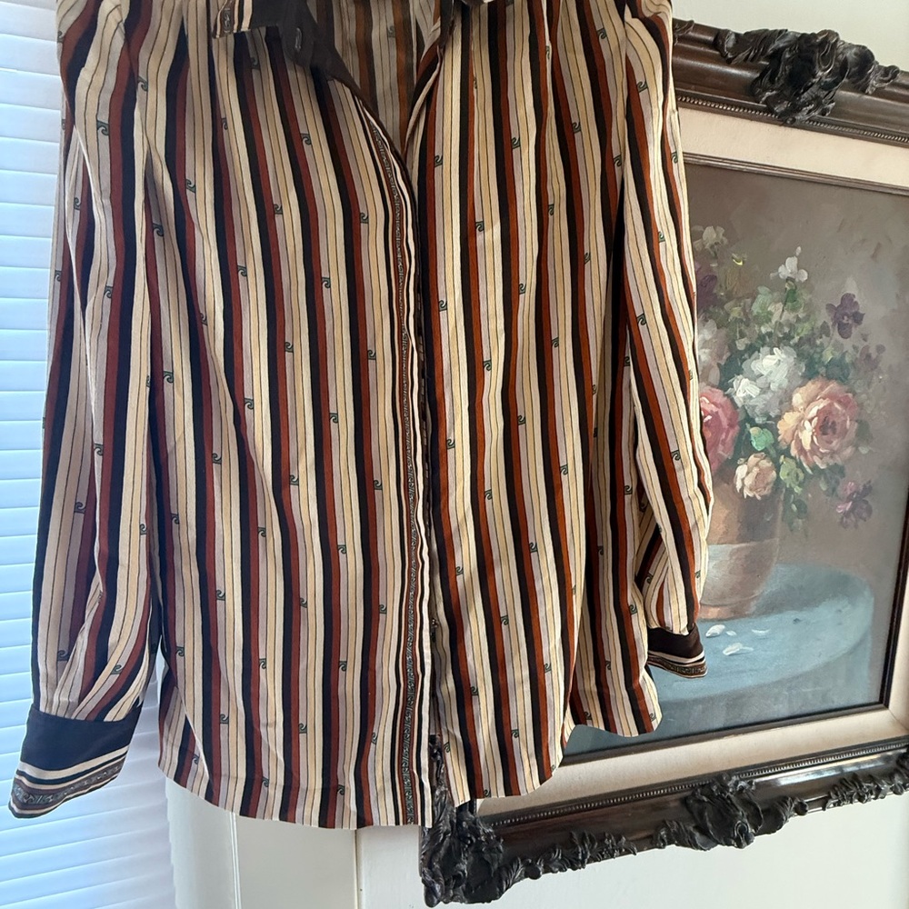Vintage Striped Button-Up Shirt